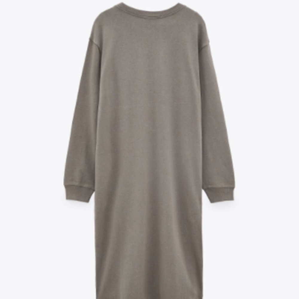 ZARA Plush Jersey Dress - Grey